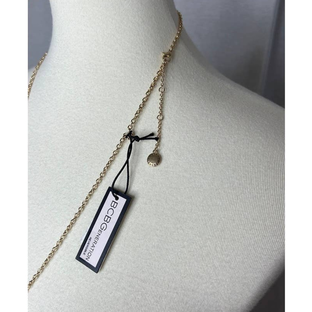 NWT BCBGeneration Gold Pink Pendant necklace Love - Picture 4 of 4